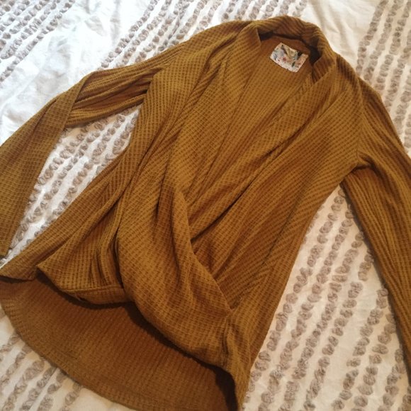 Anthropologie Akemi + Kin Mustard Wrap Sweater - Picture 6 of 8